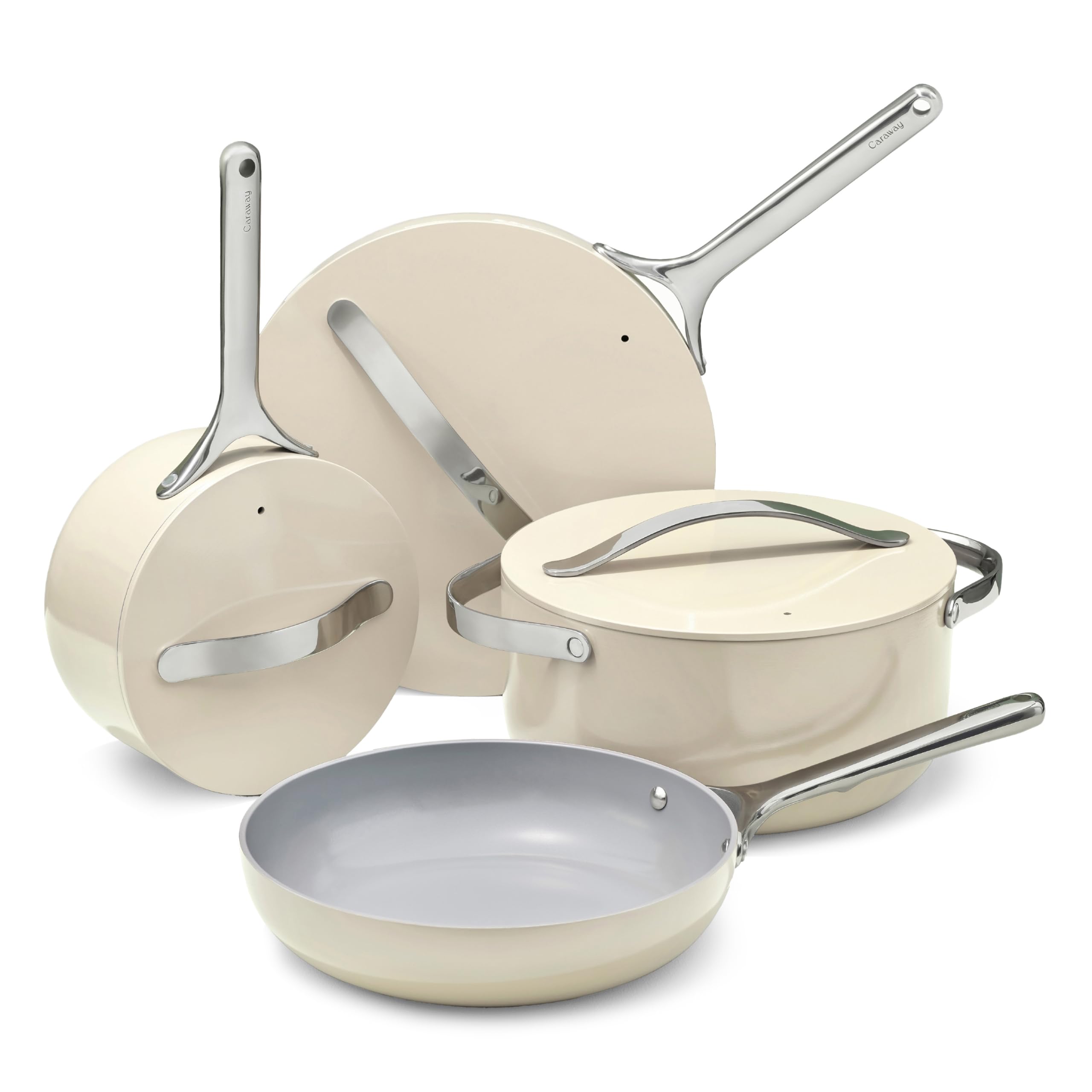 Caraway Ensemble de casseroles en céramique antiadhésive 12 pièces (Cream)