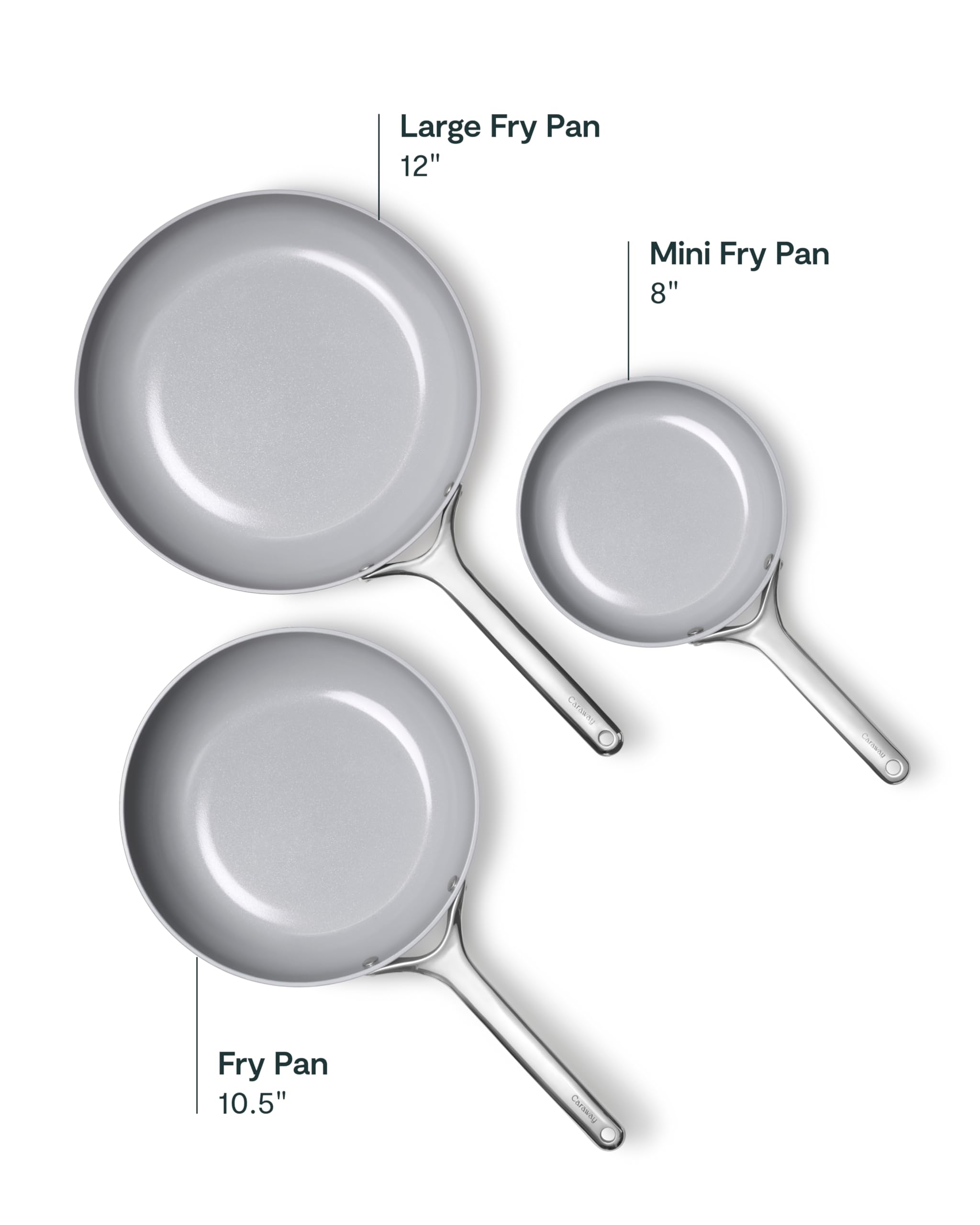 Poêle antiadhésive céramique Caraway avec couvercle en verre – 26,7 cm (10,5 po) – 2,7 L – Sans toxiques – Tous feux – Crème
