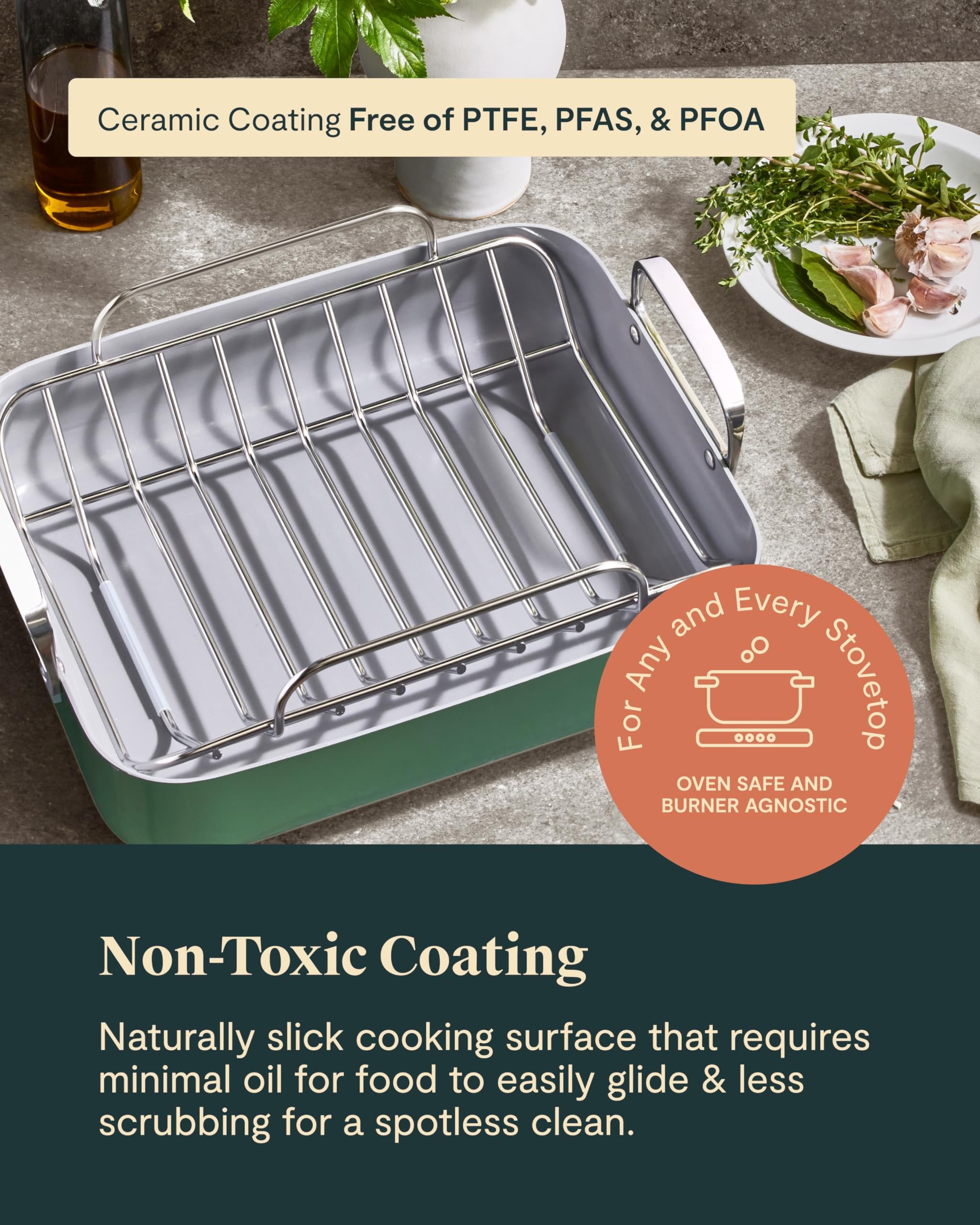 Caraway Plat à rôtir 40,6 x 33 cm avec grille