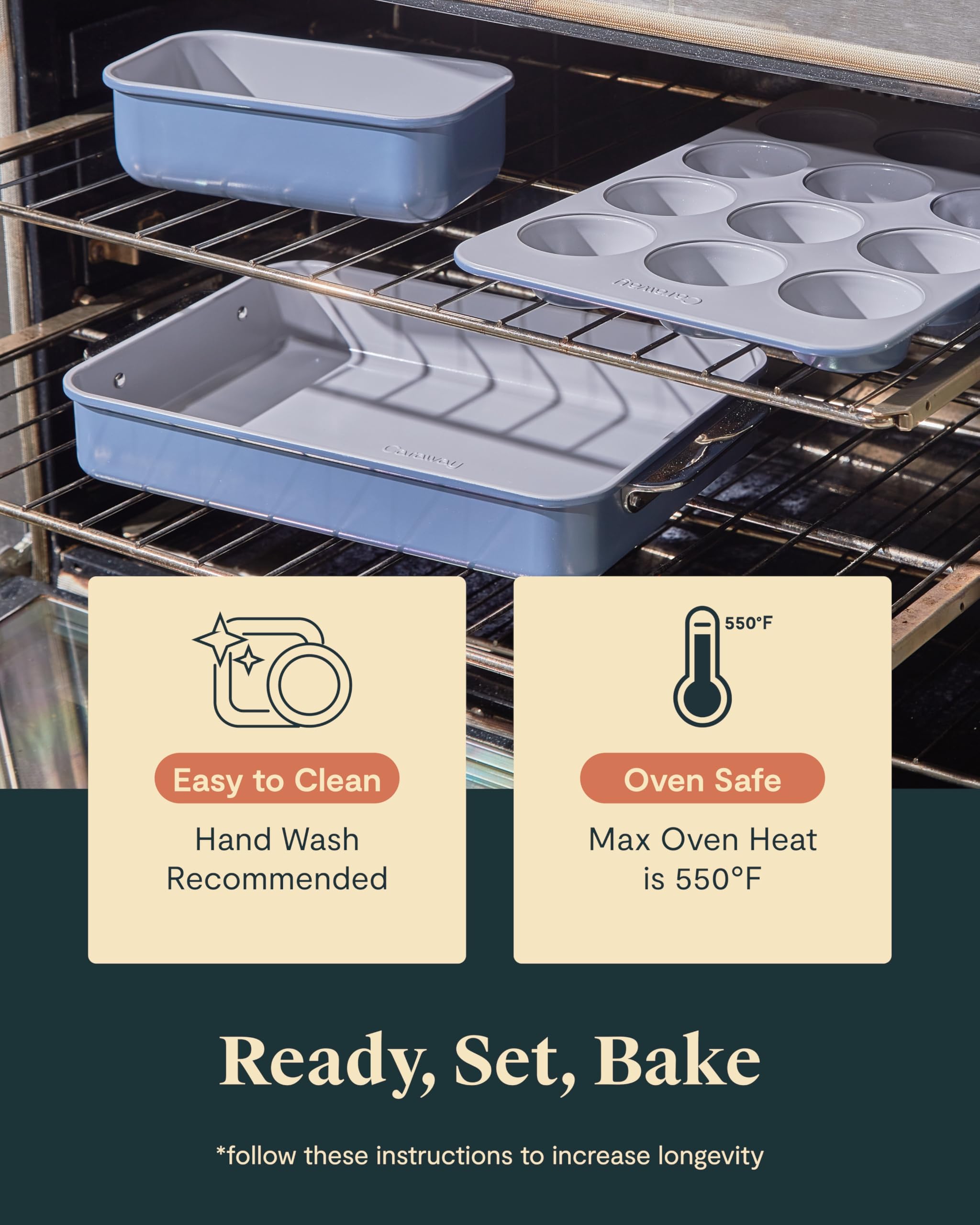 Set de moules et plaques de cuisson Caraway en céramique antiadhésive (11 pièces)