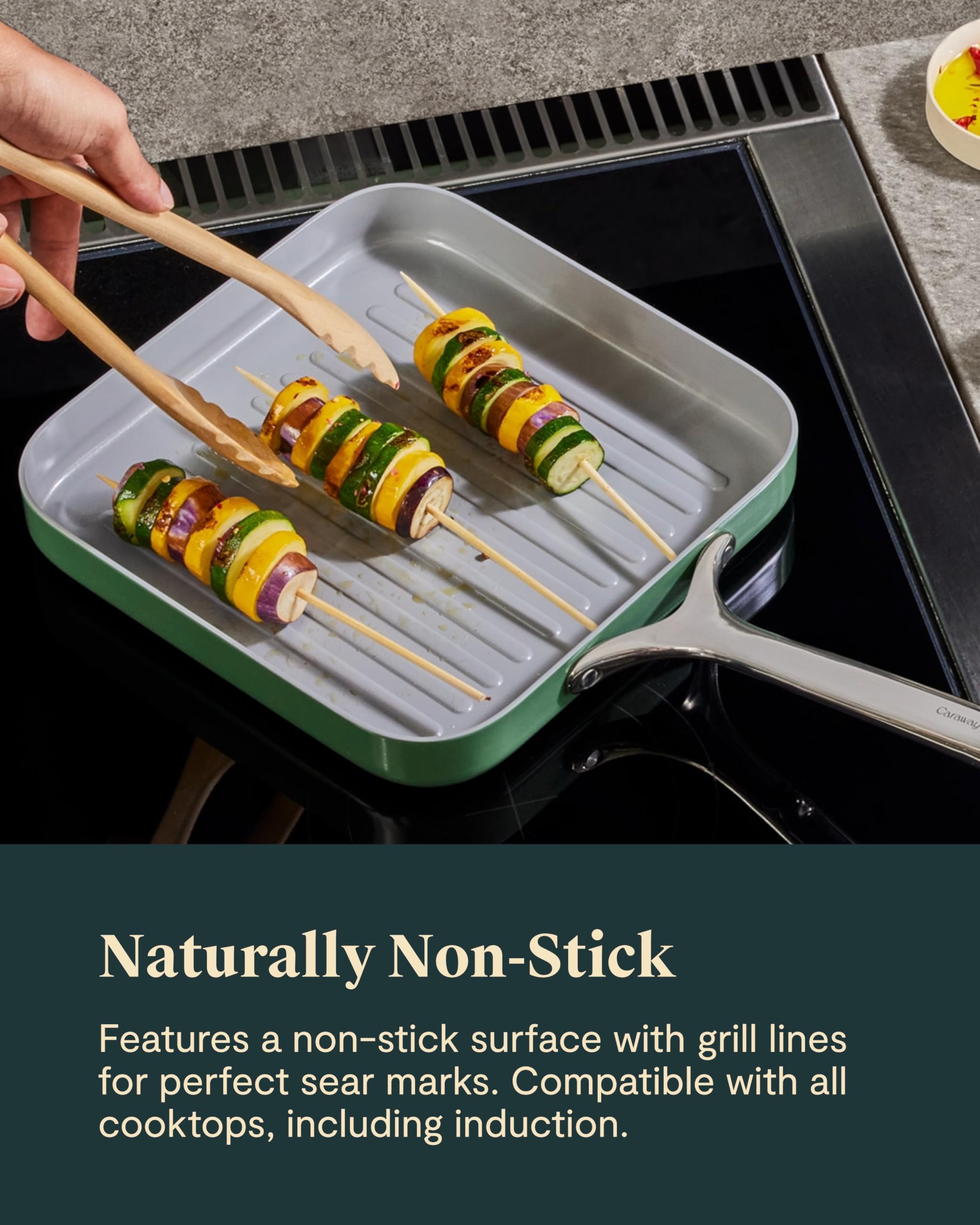 Poêle Grill Carrée Caraway 28 cm — Crème