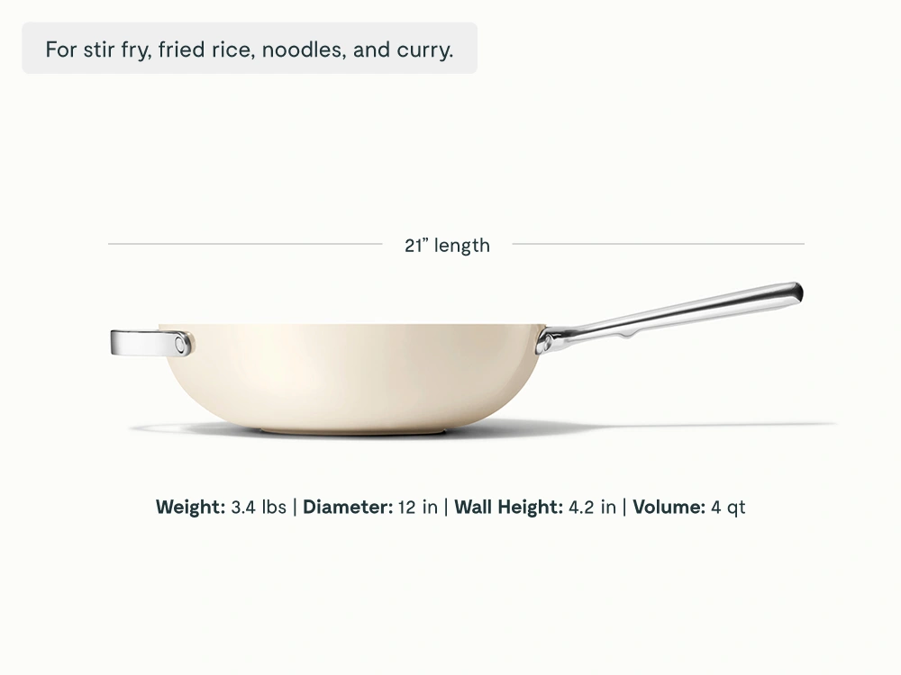 Poêle à wok Caraway 30 cm – Revêtement céramique antiadhésif, sans toxiques