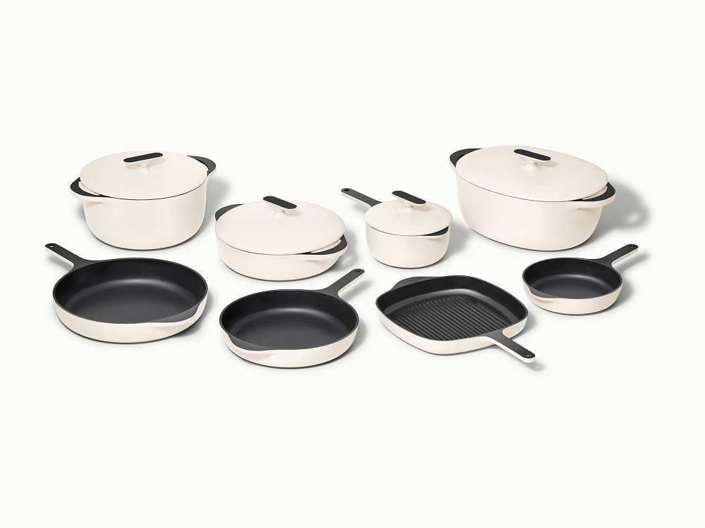 Caraway Set de 16 pièces en fonte émaillée de luxe — Casseroles, poêles, faitout