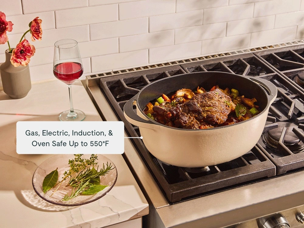 8.5 qt Enameled Cast Iron Oval Dutch Oven