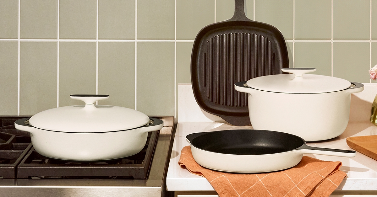 Ensemble en fonte émaillée Caraway — Casserole, poêle et braisière