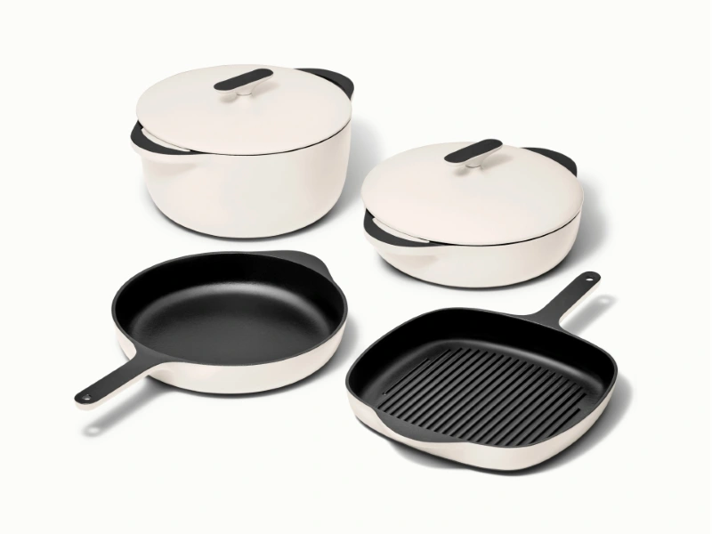 Ensemble en fonte émaillée Caraway — Casserole, poêle et braisière