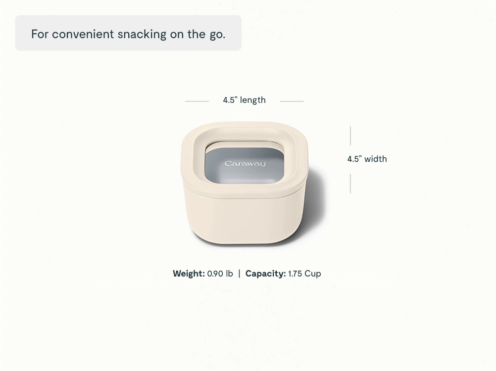 Mini contenant carré Caraway – 410 ml – Avec couvercle et technologie Air Release