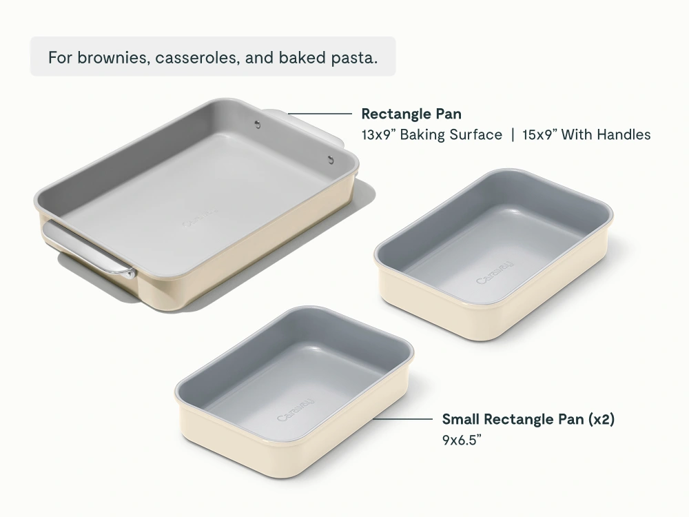 Caraway Lot de trois plats rectangulaires — Poêle et plats de cuisson antiadhésifs en céramique