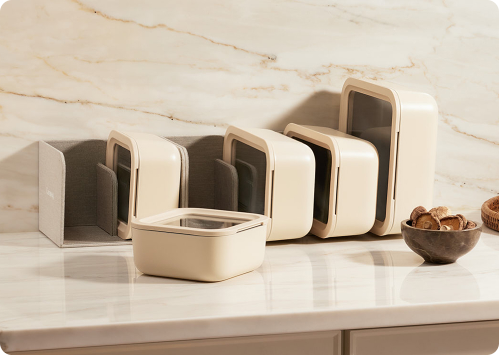 Trio de rangement alimentaire Caraway — 3 contenants en verre céramique