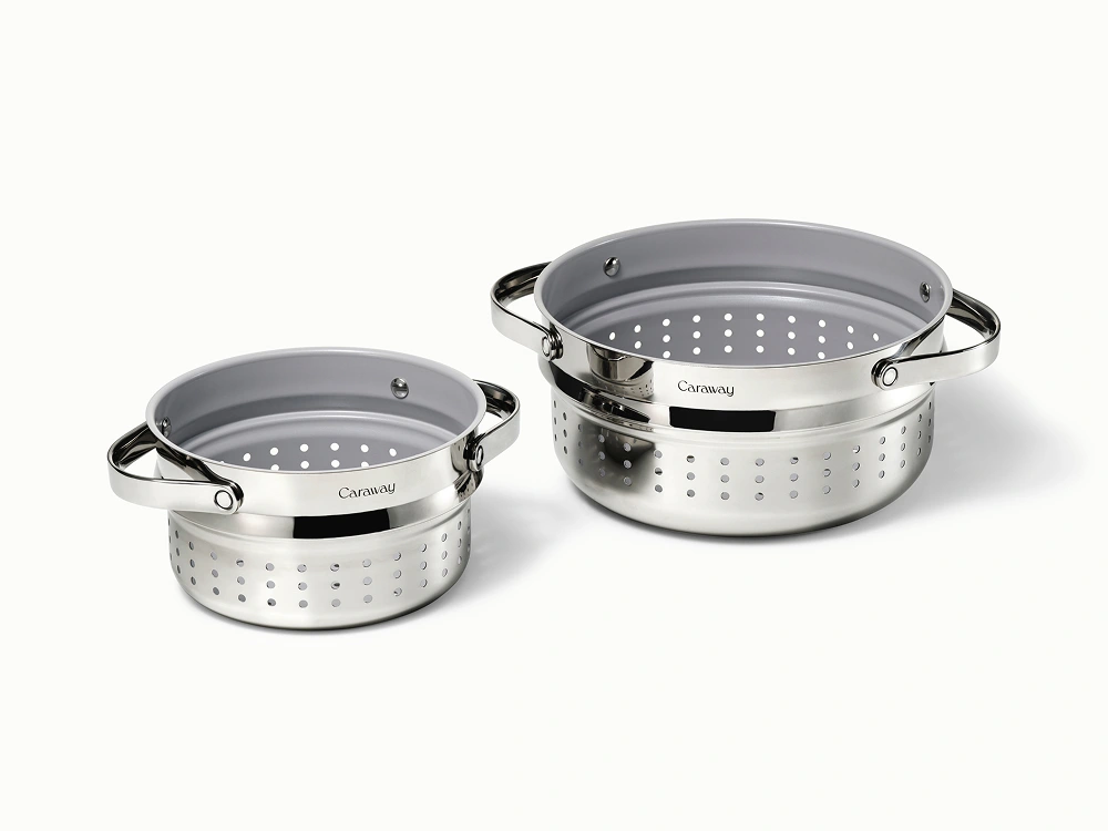 Duo vapeur Caraway — panier en acier inoxydable pour casserole 3 L et faitout 6,5 L
